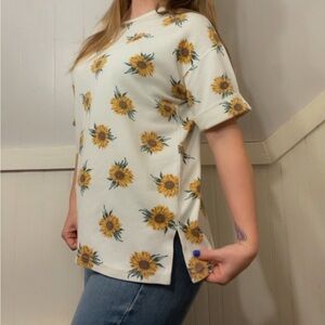 Vintage oversized shirt sunflower aesthetic 90s 80s